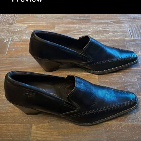 Pikolinos Pointy Toe Leather Loafer Heels - Picture 4 of 12